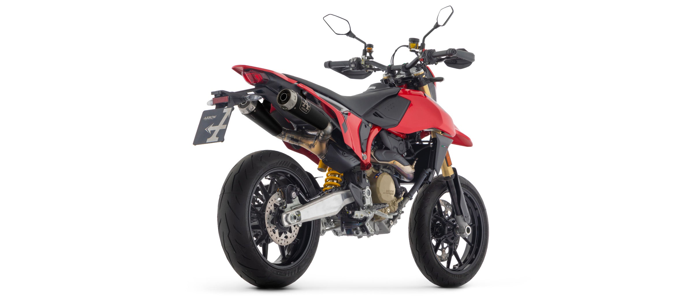 Arrow Racing Pro-Race Silencers for 2024+ Ducati Hypermotard 698 Mono img rear