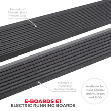 Cargar imagen en el visor de la galería, Go Rhino 07-17 Jeep Wrangler 2dr E-BOARD E1 Electric Running Board Kit (Cut Req.) - Bedliner Coating