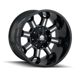 Mayhem 8105 Combat 20x9 / 8x180 BP / 18mm Offset / 124.1mm Hub Black w/ Milled Spokes Wheel