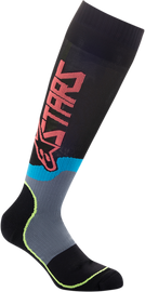 ALPINESTARS MX Plus-2 Socks - Black/Yellow Fluorescent/Coral - Medium 4701920-1534-M