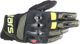 ALPINESTARS Halo Gloves - Forest Black/Fluo Yellow - 2XL 3504822-6085-2X