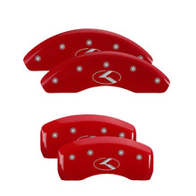 Carica l'immagine nel visualizzatore di Gallery, MGP 4 Caliper Covers Engraved Front & Rear Circle K/Kia Red finish silver ch