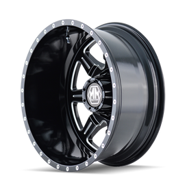 Mayhem 8101 Monstir 17x6.5 / 8x210 BP / -140mm Offset / 154.2mm Hub Rear Black/Milled Spokes Wheel