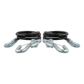 Curt 44-1/2in Safety Cables w/2 Snap Hooks (5000lbs Vinyl-Coated 2-Pack)