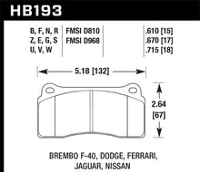 Carica l'immagine nel visualizzatore di Gallery, Hawk DTC-80 03-06 / 08-09 Dodge Viper / 88-92 Ferrari F40 / 95-97 F50 Race Brembo Brake Pads