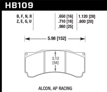 Carica l'immagine nel visualizzatore di Gallery, Hawk AP Racing 16.51mm Blue 9012 Race Brake Pads