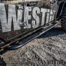 Laden Sie das Bild in den Galerie-Viewer, Westin 18-22 Jeep Wrangler JLU 4dr Platinum 4 Oval Nerf Step Bars - Tex. Blk
