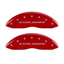 Load image into Gallery viewer, MGP 4 Caliper Covers Engraved Front & Rear Explorer Red finish silver ch