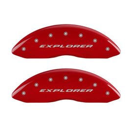 MGP 4 Caliper Covers Engraved Front & Rear Explorer Red finish silver ch
