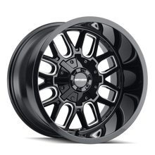 Cargar imagen en el visor de la galería, Mayhem 8107 Cogent 20x10 / 5x127 BP / -19mm Offset / 87.1mm Hub Black w/ Milled Spokes Wheel