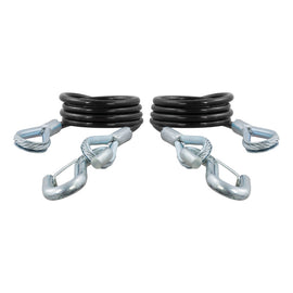 Curt 43-7/8in Safety Cables w/2 Snap Hooks (3500lbs Vinyl-Coated 2-Pack)
