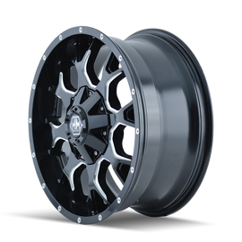 Mayhem 8015 Warrior 17x9 / 5x127 BP / 18mm Offset / 87mm Hub Black w/ Milled Spokes Wheel