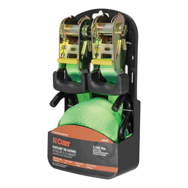 Curt 16ft Lime Green Cargo Straps w/S-Hooks (1100lbs 2-Pack)