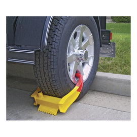 Curt Wheel Chock Lock (Yellow Powder Coat)