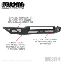 Cargar imagen en el visor de la galería, Westin 14-21 Toyota Tundra Pro-Mod Front Bumper - Tex. Blk