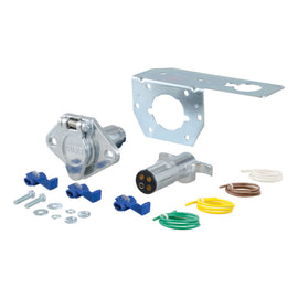 Curt 4-Way Round Connector Plug & Socket w/Hardware (Packaged)