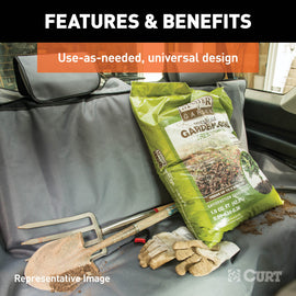 Curt Seat Defender 58in x 63in Removable Waterproof Black XL Bench Truck Seat Cover