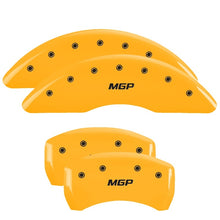Carica l'immagine nel visualizzatore di Gallery, MGP 4 Caliper Covers Engraved Front & Rear MGP Yellow finish black ch