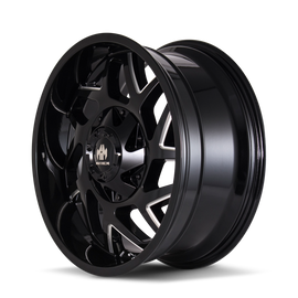 Mayhem 8106 Hatchet 20x9 / 5x135 BP / 0mm Offset / 87.1mm Hub Black w/ Milled Spokes Wheel