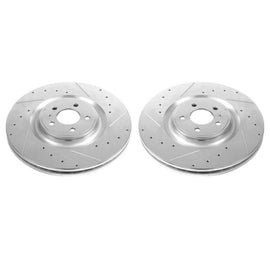 Power Stop 13-14 Ford Mustang Front Evolution Drilled & Slotted Rotors - Pair
