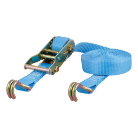 Curt 15ft Light Blue Cargo Strap w/J Hooks (3000lbs)