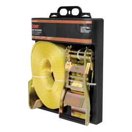 Curt 27ft Yellow Cargo Strap w/Flat Hooks (3333lbs)