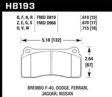 Carica l'immagine nel visualizzatore di Gallery, Hawk DTC-80 03-06 / 08-09 Dodge Viper / 88-92 Ferrari F40 / 95-97 F50 Race Brembo Brake Pads