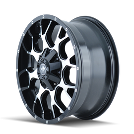 Mayhem 8015 Warrior 17x9 / 5x127 BP / -12mm Offset / 87mm Hub Black/Machined Face Wheel