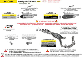 Arrow Competiton 'EVO' Full Overhead Exhaust for 2025+ Ducati Panigale V4, V4S all exhaust
