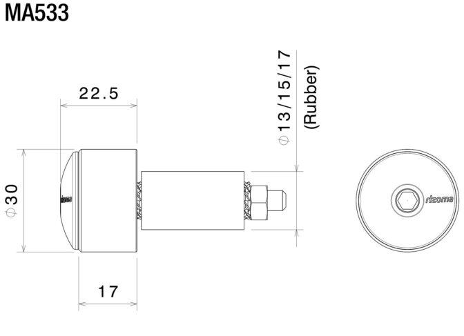Rizoma Bar-end Plug - Series 533