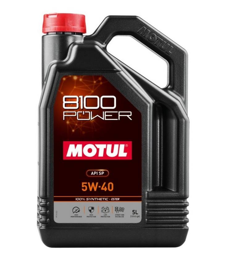 Motul 8100 Power 5W-40 Synthetic Engine Oil - 5L