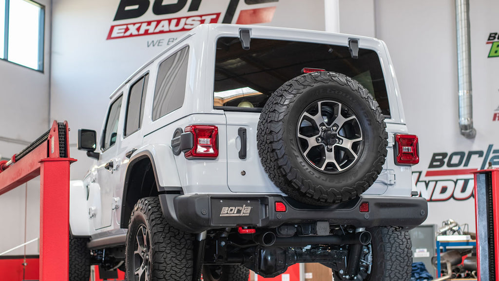 Borla Touring SS Axle Back Black Coated Exhaust w/3.5in Tips for 2018 Jeep Wrangler JL/JLU 3.6L