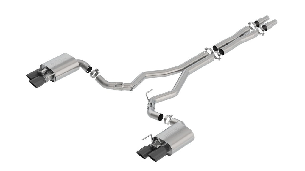 Borla ATAK Catback Exhaust Black Chrome Tips w/ Valves for 2018 Ford Mustang GT 5.0L