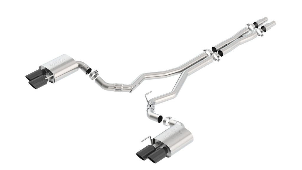 Borla ATAK Catback Exhaust System w/ Black Chrome Tips for 2018-21 Ford Mustang GT - 3in
