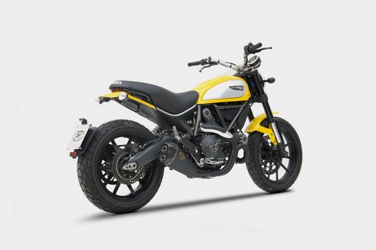 ZARD LOW MOUNTED SLIP-ON EXHAUST FOR 2015-19 DUCATI SCRAMBLER 800 - (MPN # ZD780)