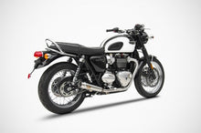 Load image into Gallery viewer, ZARD EXHAUST - Low Mounted Dual Outlet Full Exhaust System with OEM Catalyzer unit for 2016+ Triumph Bonneville T120