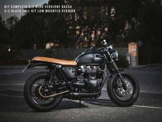 ZARD EXHAUST - Low Mounted Dual Outlet Full Exhaust System with OEM Catalyzer unit for 2016+ Triumph Bonneville T120