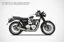 Load image into Gallery viewer, ZARD EXHAUST - Low Mounted Dual Outlet Full Exhaust System with OEM Catalyzer unit for 2016+ Triumph Bonneville T120