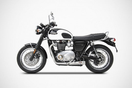 ZARD EXHAUST - Low Mounted Dual Outlet Full Exhaust System for 2016+ Triumph Bonneville T120