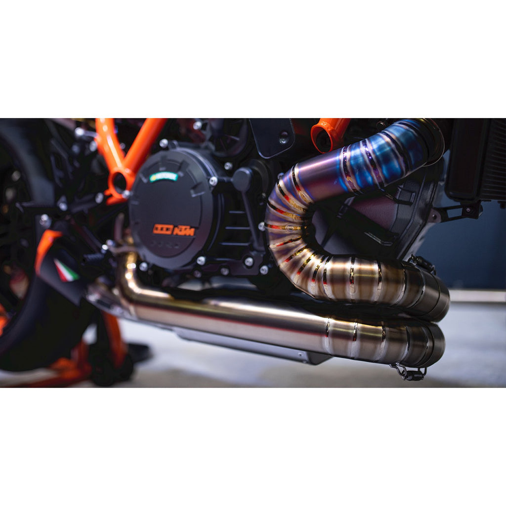 Austin Racing RS2 Full Exhaust with V3 Mini slip-on for 2020-24 KTM Superduke 1290 R, RR, Evo