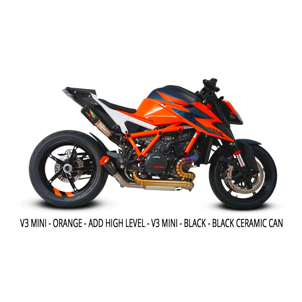 Austin Racing RS2 Full Exhaust with V3 Mini slip-on for 2020-24 KTM Superduke 1290 R, RR, Evo