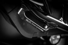 Gilles Tooling Black Passenger Peg cover plates for 2020+ BMW S1000RR, M1000RR, S1000R