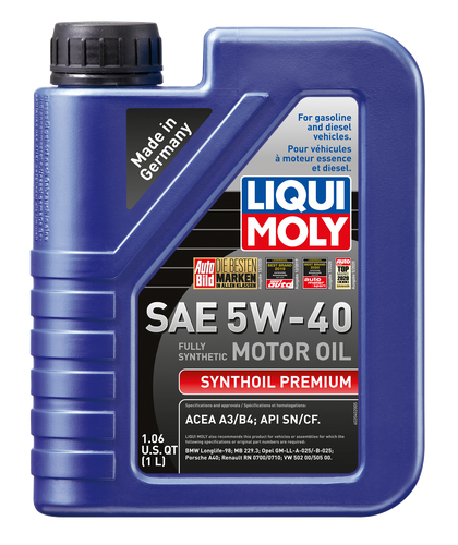 LIQUI MOLY Synthoil Premium Motor Oil SAE 5W-40 image 1