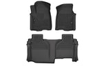 Husky Liners 2019-2024 Chevy Silverado1500/GMC Sierra1500 X-Act Front + 2nd Seat Floor Liner Set-Black