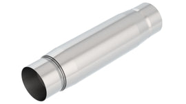 Borla CrateMuffler Resonator Option 3in Center/Center 3.5in Round x 10in - Null Sound Center/Center
