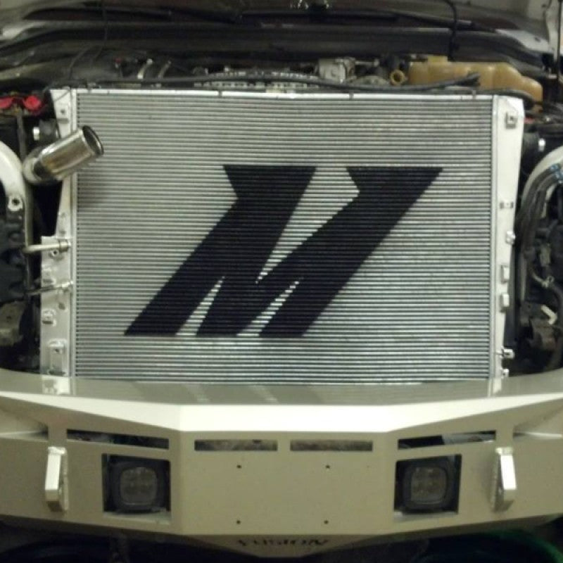 Mishimoto Radiator and Upper Support Bar for 2008-10 Ford F-250/ F-350/ F-450/ F-550 6.4L Powerstroke(Essential Protection Bundle) - Black