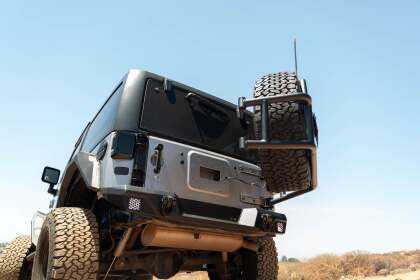 DV8 Offroad Body Mounted Tire Carrier for 2007-18 Jeep Wrangler JK