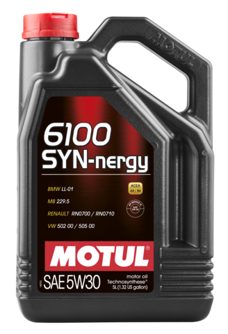 Motul Technosynthese Engine Oil 6100 SYN-NERGY 5W30 - VW 502 00 505 00 - MB 229.5 image 3