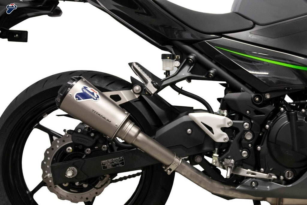 Termignoni SO-02 Slip-On Titanium with Black Aluminum End Cap for 2018+ Kawasaki Ninja 400/Z400
