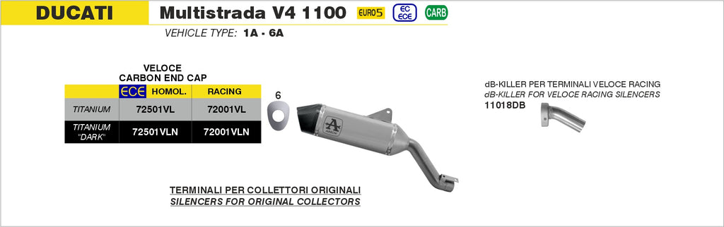 Arrow Racing Exhaust Silencers for 2021-24 Ducati Multistrada V4, V4S, Pikes Peak, RS img full exhaust